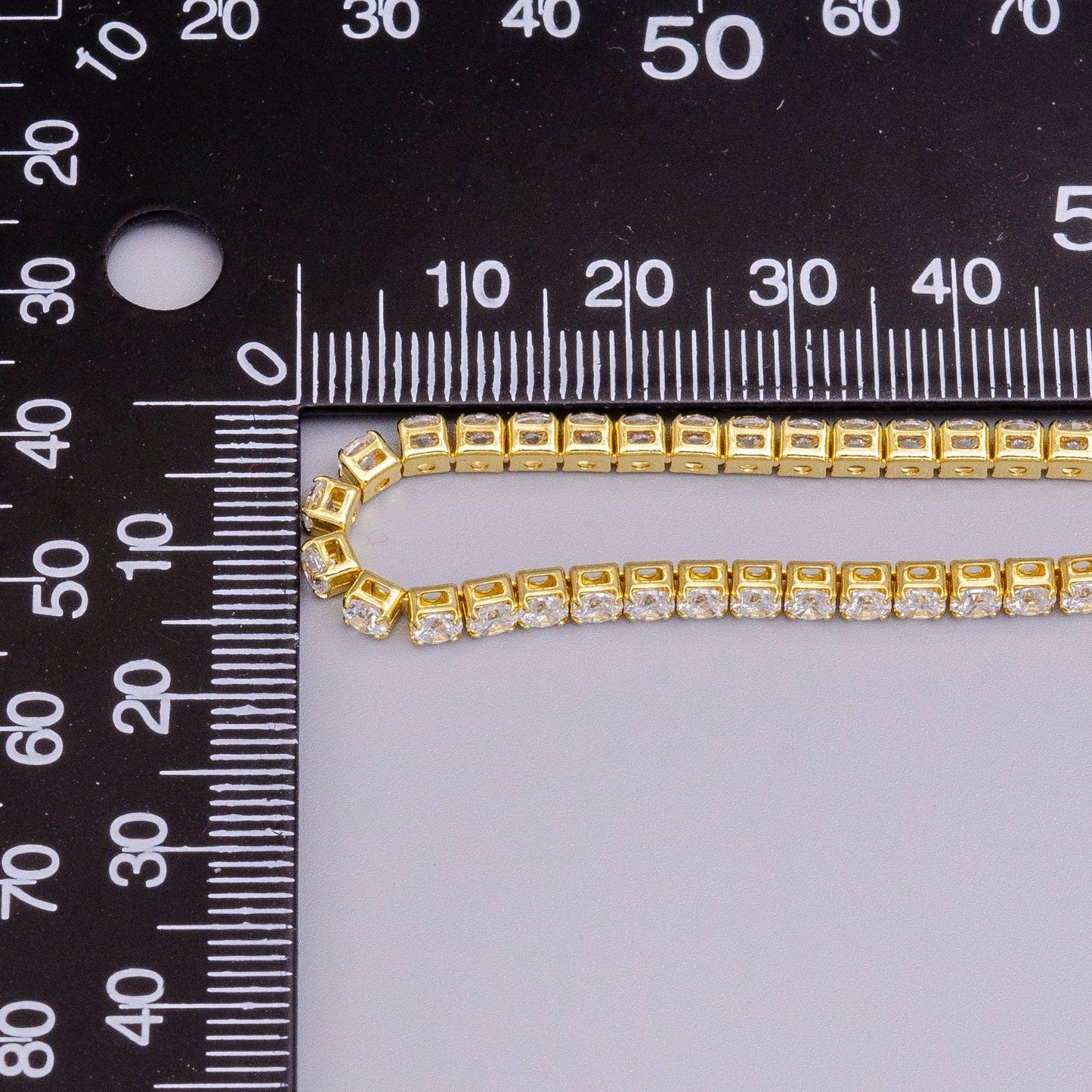 9.25" 16K Gold Filled 3mm Clear Crystal Tennis Chain Anklet