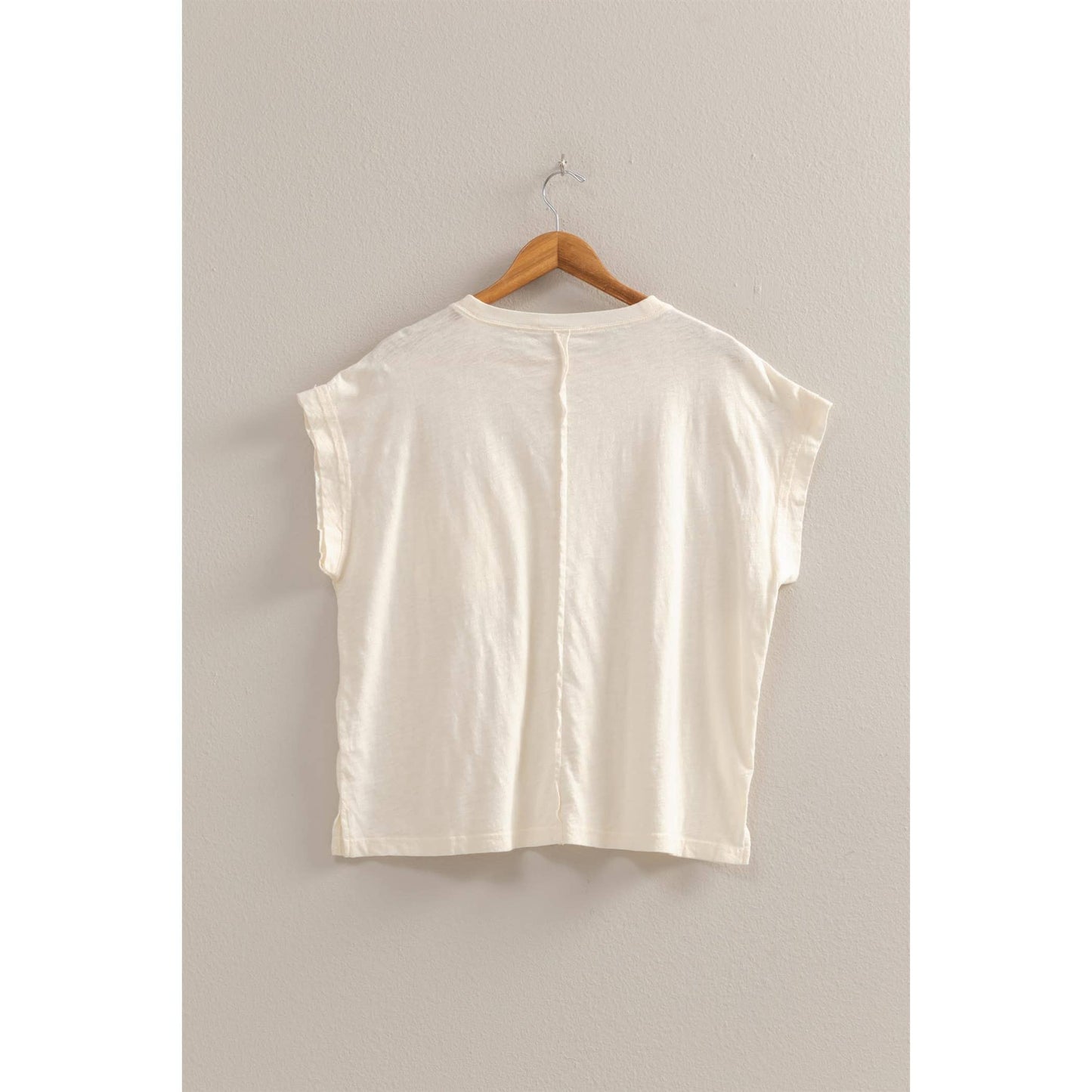 DZ25A640-Round Neck Single Pocket Boxy Washed Tee: TOMATO / S-M-L(2-2-2)