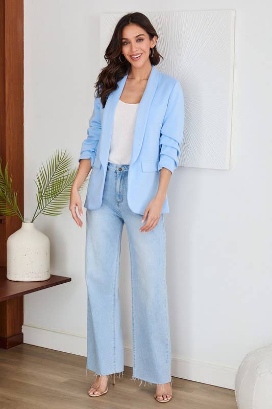 ROUGH EDGE CUT HIGH-WAIST WIDE DENIM PANT(F335-DENIM): M