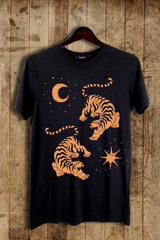 The Tiger, the Sun, the Moon Graphic Tee: White / M