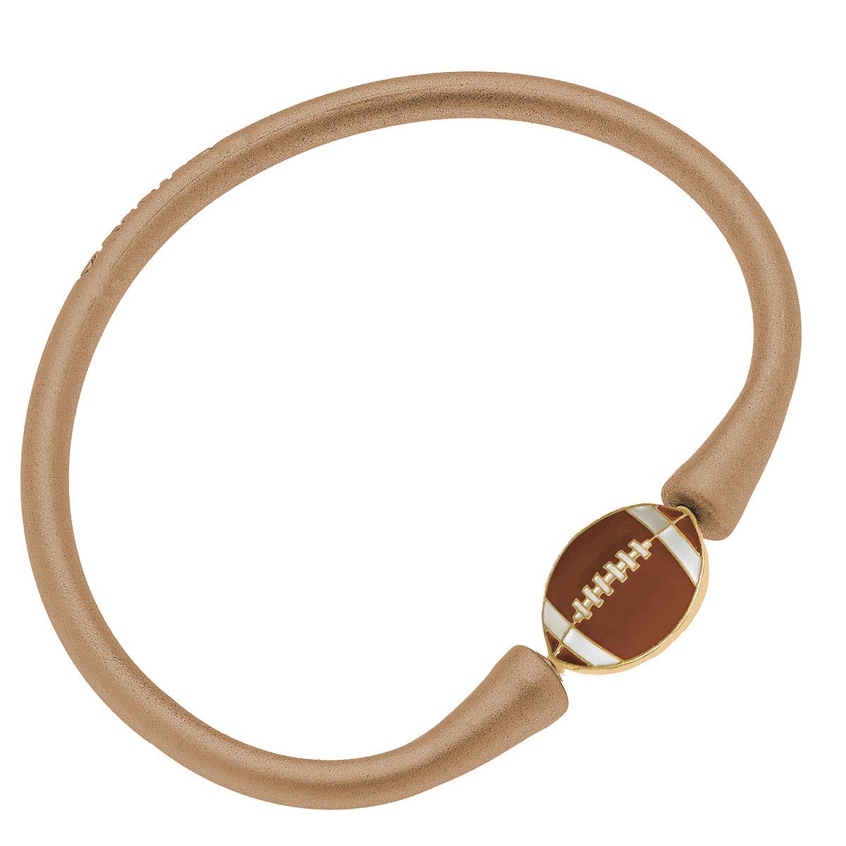 Enamel Football Silicone Bali Bracelet: Navy