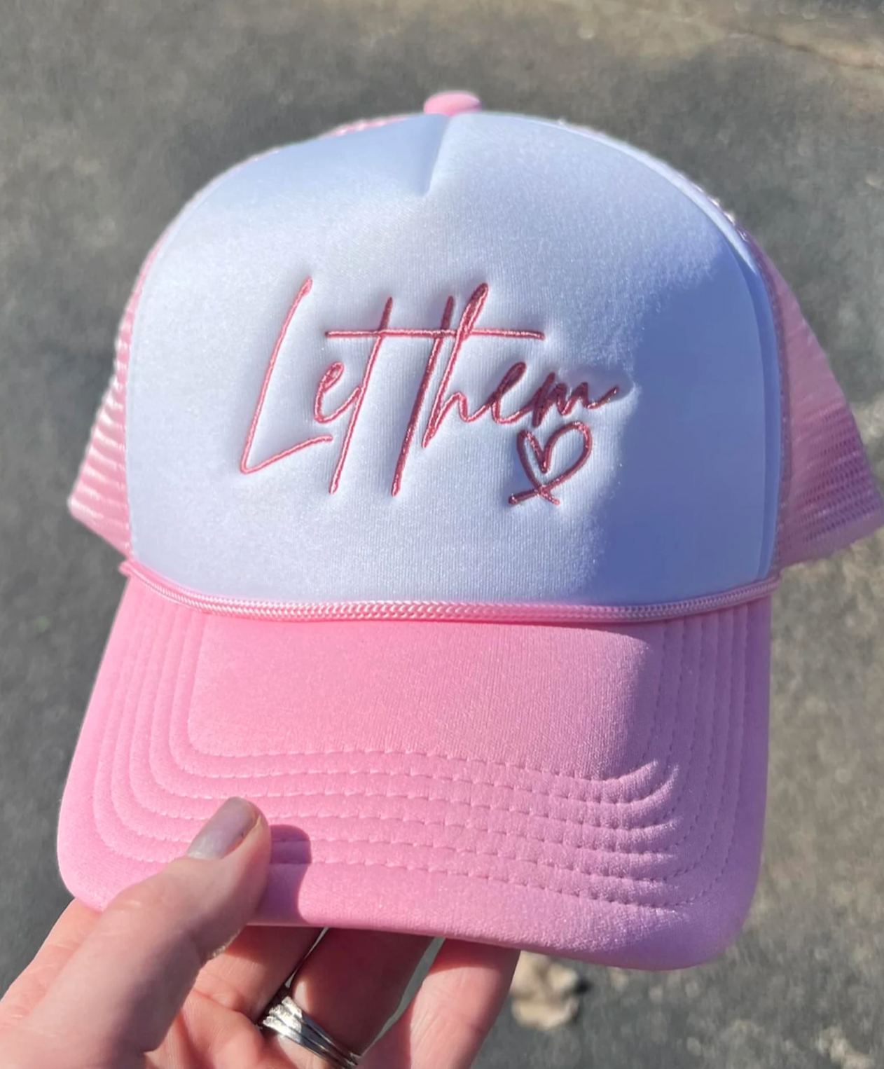 Let Them Trucker Hat: Pink