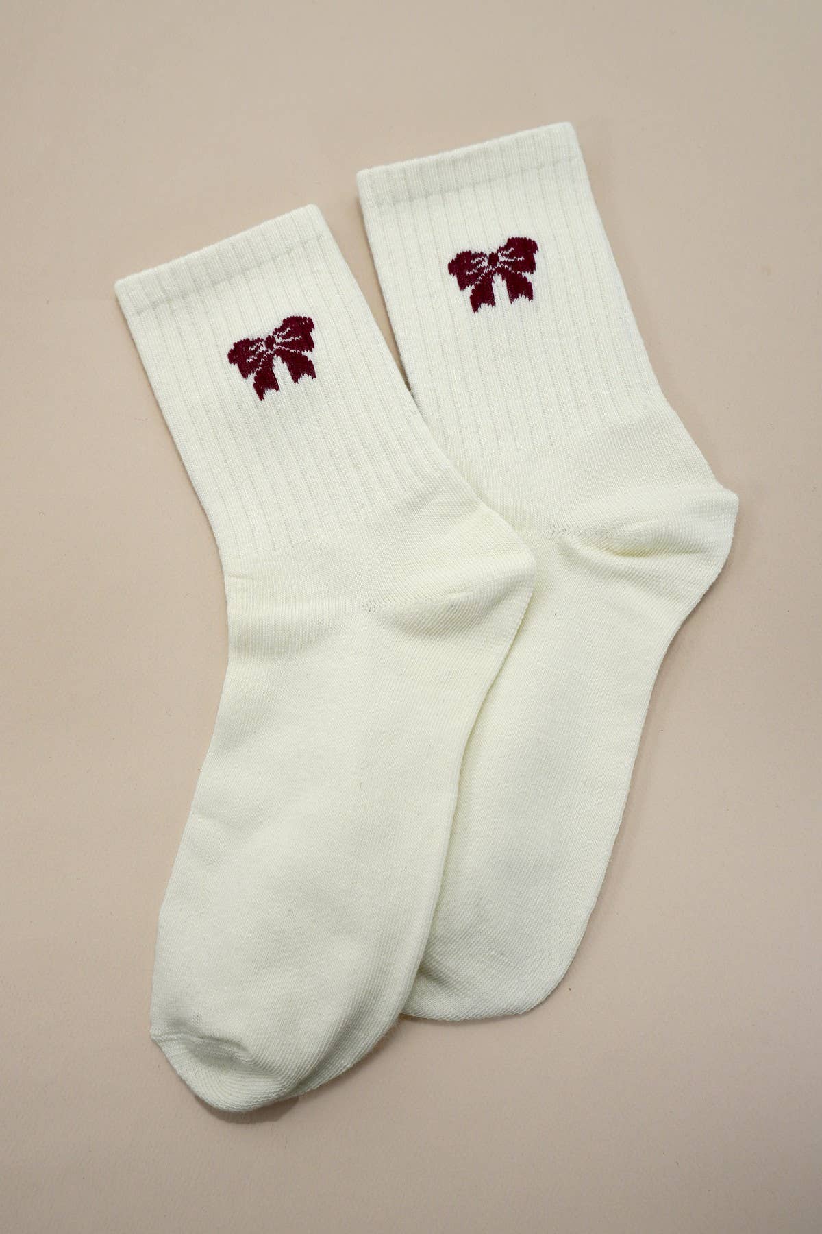 BOW HALF CREW THROWBACK SOCKS | 40S02057: Wine