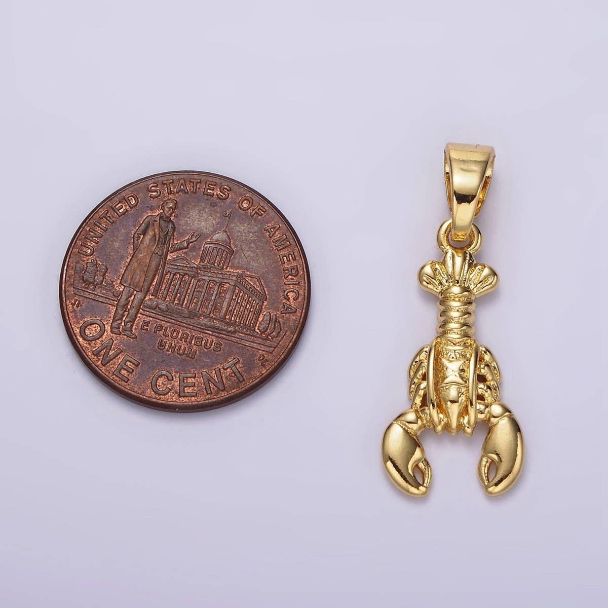 14K Gold Filled Lobster Crustacean Sea Animal Pendant | AH044