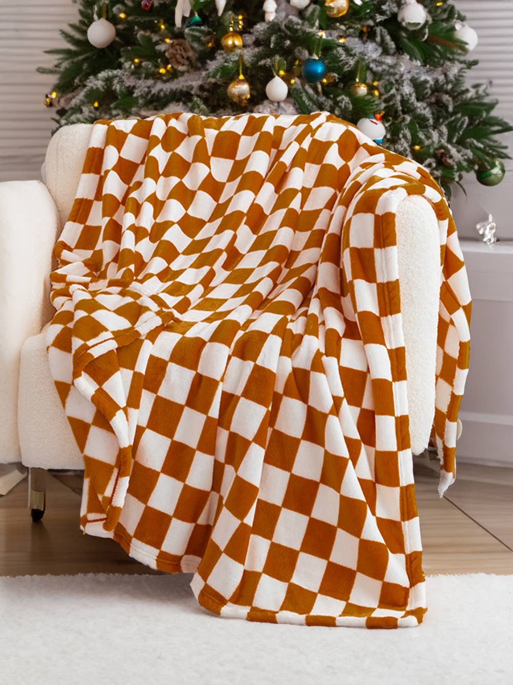 Checkerboard Printed Soft Throw Blanket 47*78 inch | 7 Color: Black