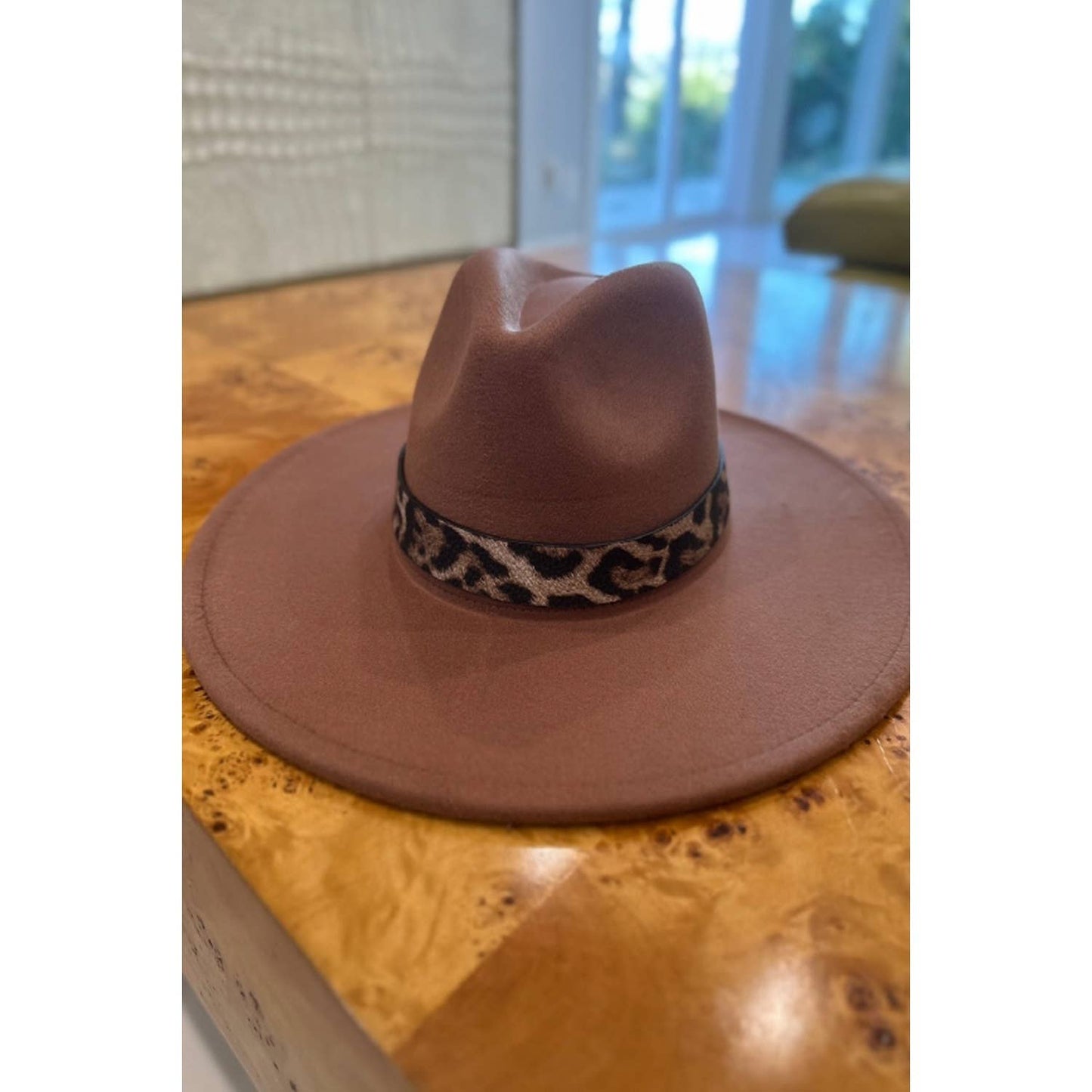 VEGAN FELT PANAMA HAT WITH ANIMAL PTIONY BELT : ROYAL BLUE / ONE SIZE