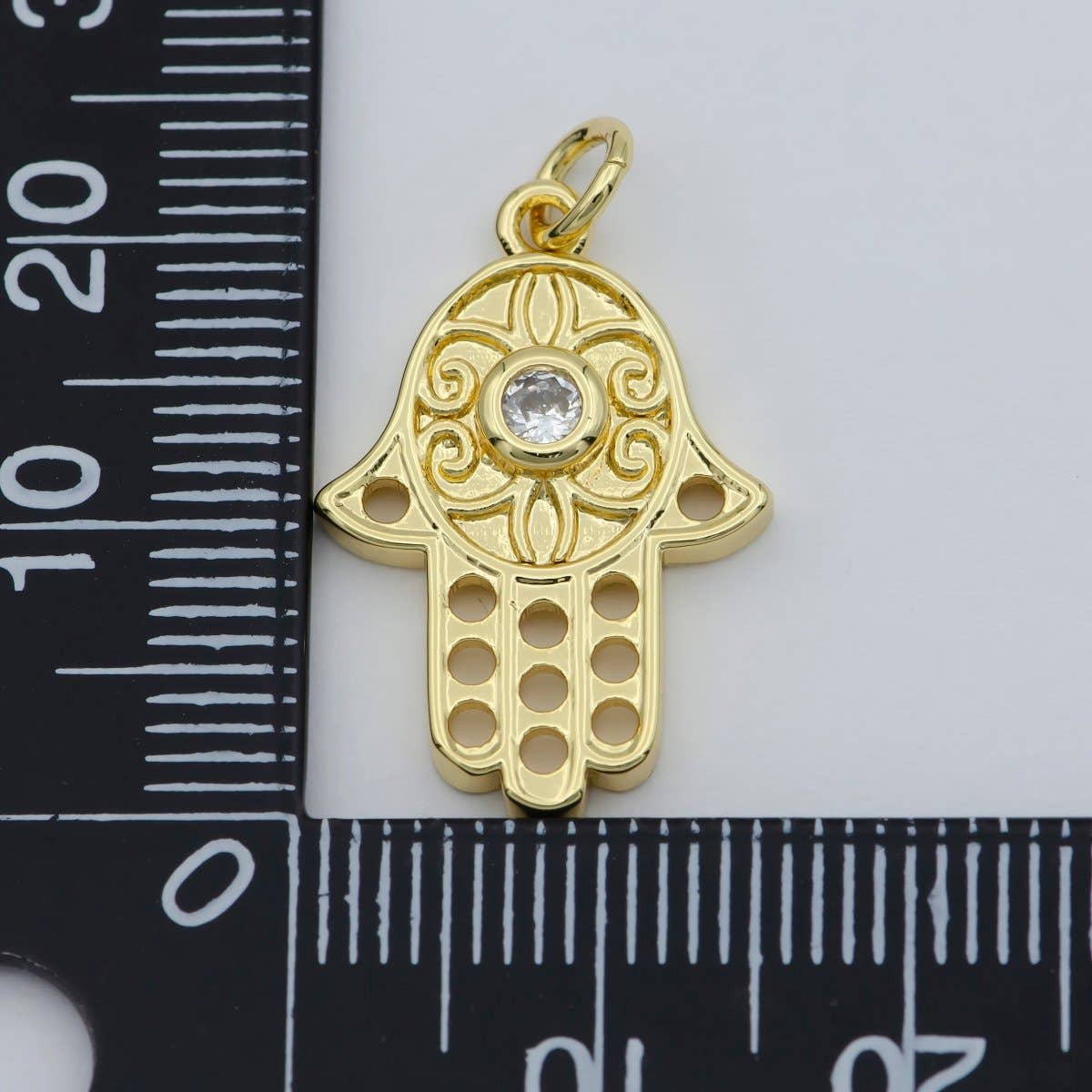 24K Gold Filled Dainty Hamsa Charm,Small Hamsa Heand Pendant,Simple Hamsa Jewelry, Hand of Fatima, Hand of Fatima Pendant, Evil Eye Charm M-365