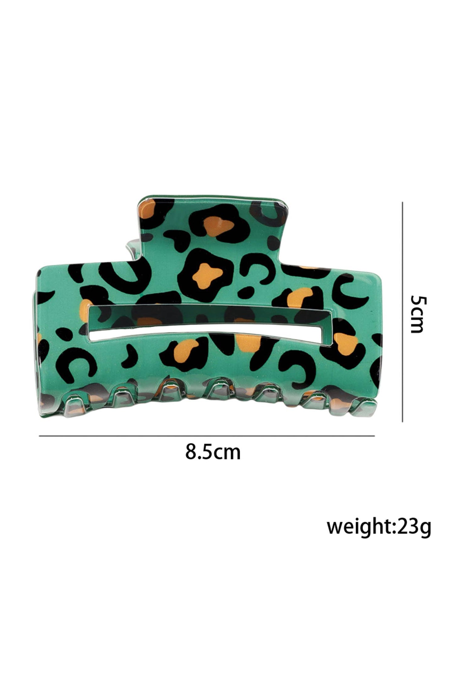 Leopard Print Hair Claw Clip Styling Accessory: Dark Green / ONE SIZE