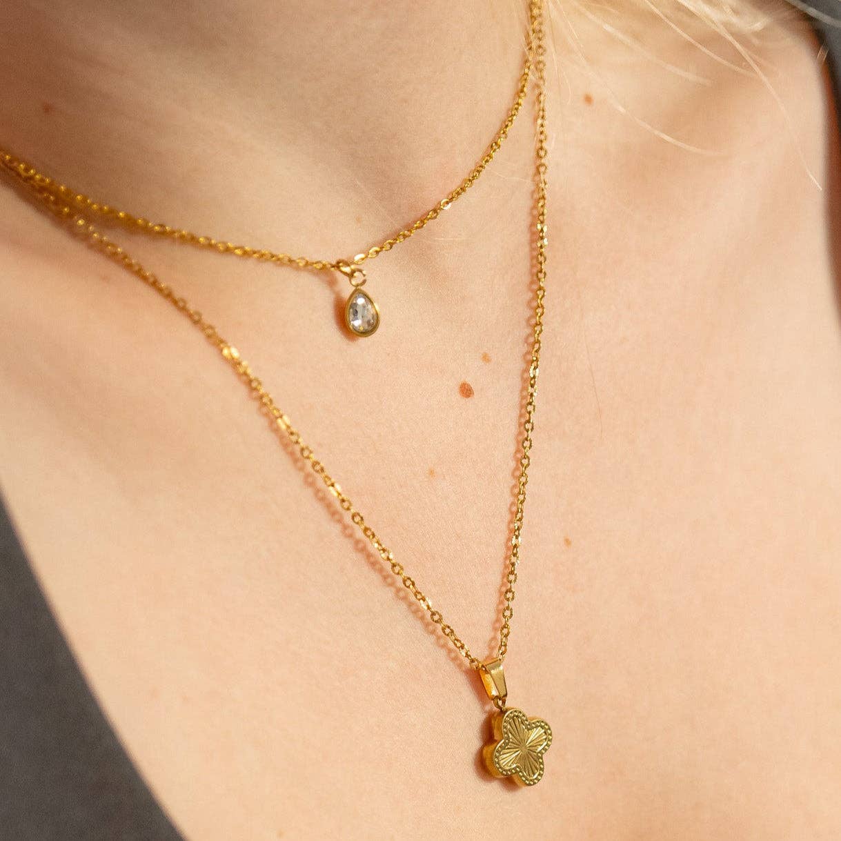 18K Gold PVD Teardrop Birthstone Charm: August