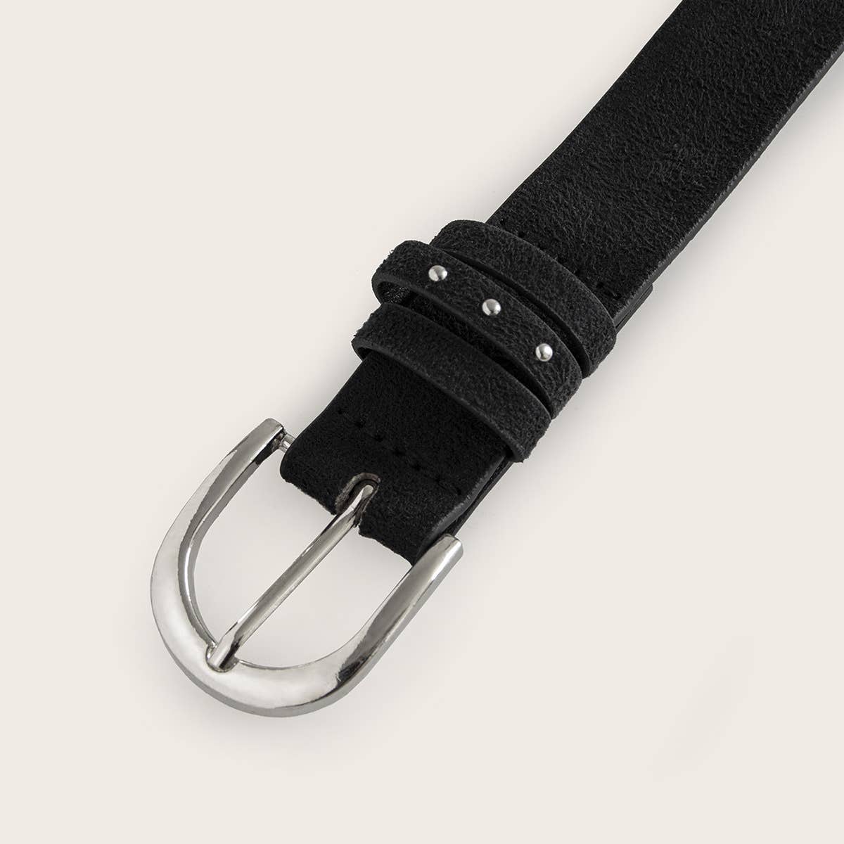 Suede Studs With Western Style Straps: Black / M