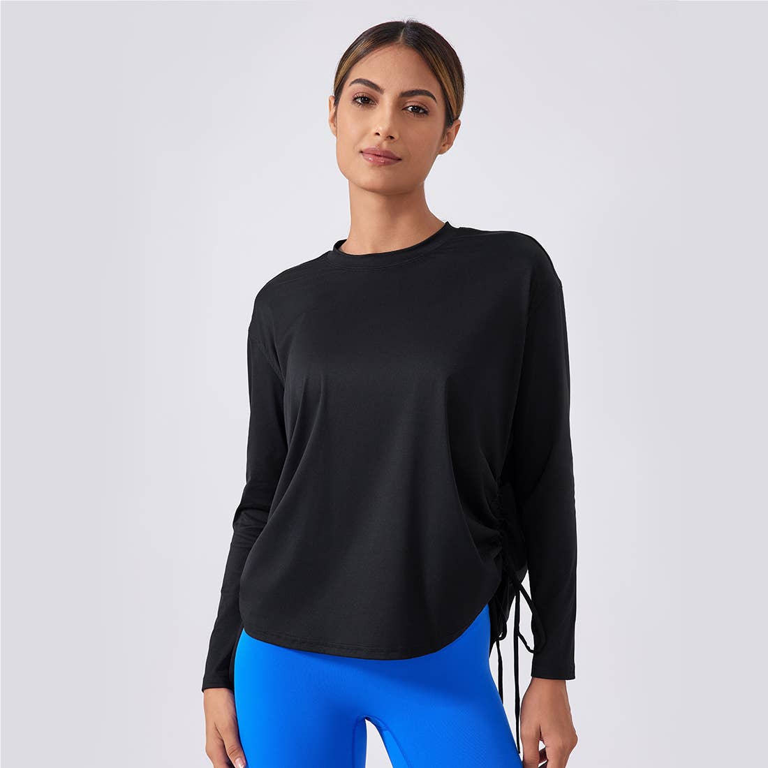 Women Loose Long Sleeve Breathable Fitness Yoga Top: White / XL