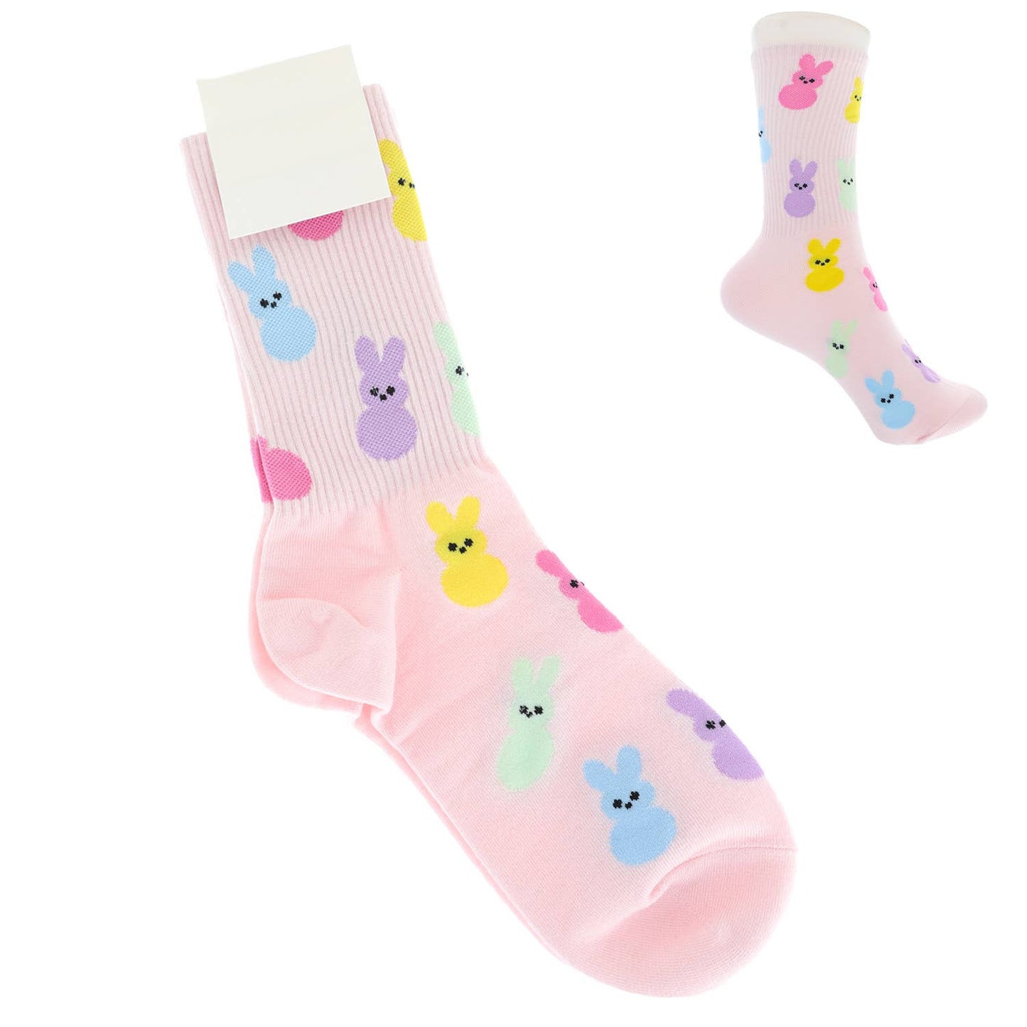 Easter Bunny Knit Rabbit Crew Socks: White