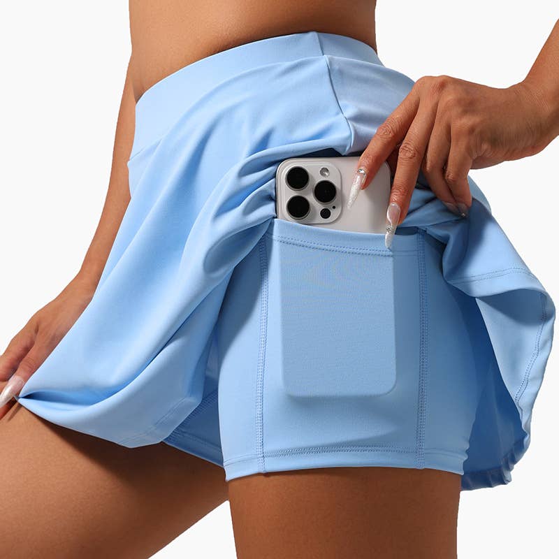 Sports short skort tennis skirts: Black / L