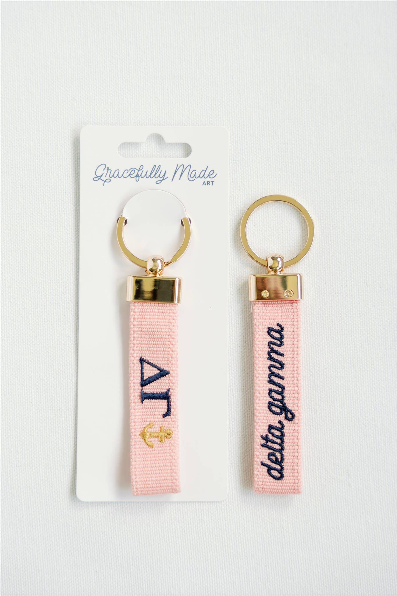 Delta Gamma Embroidered Keychain, Sorority