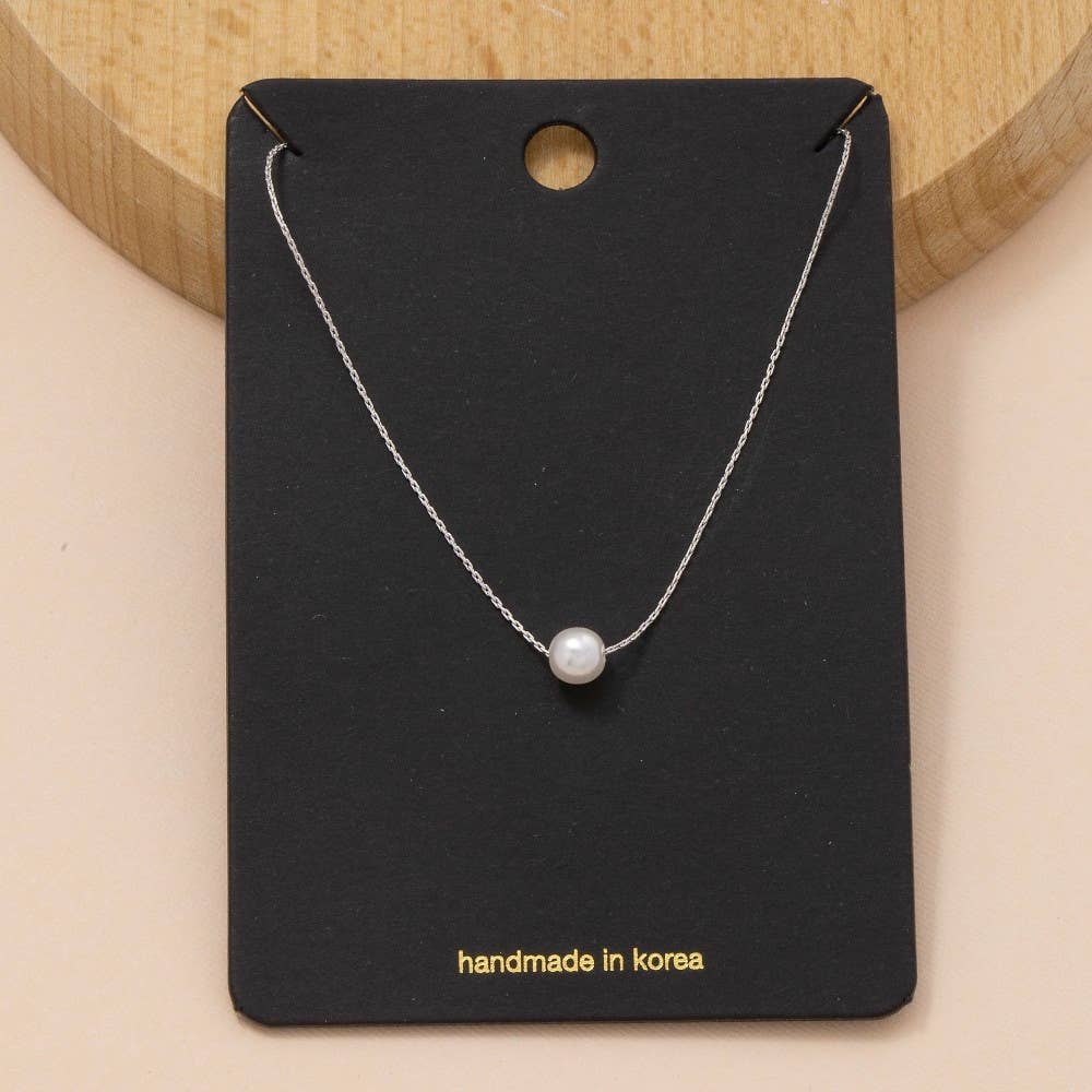Pearl Charm Dainty Chain Necklace: G