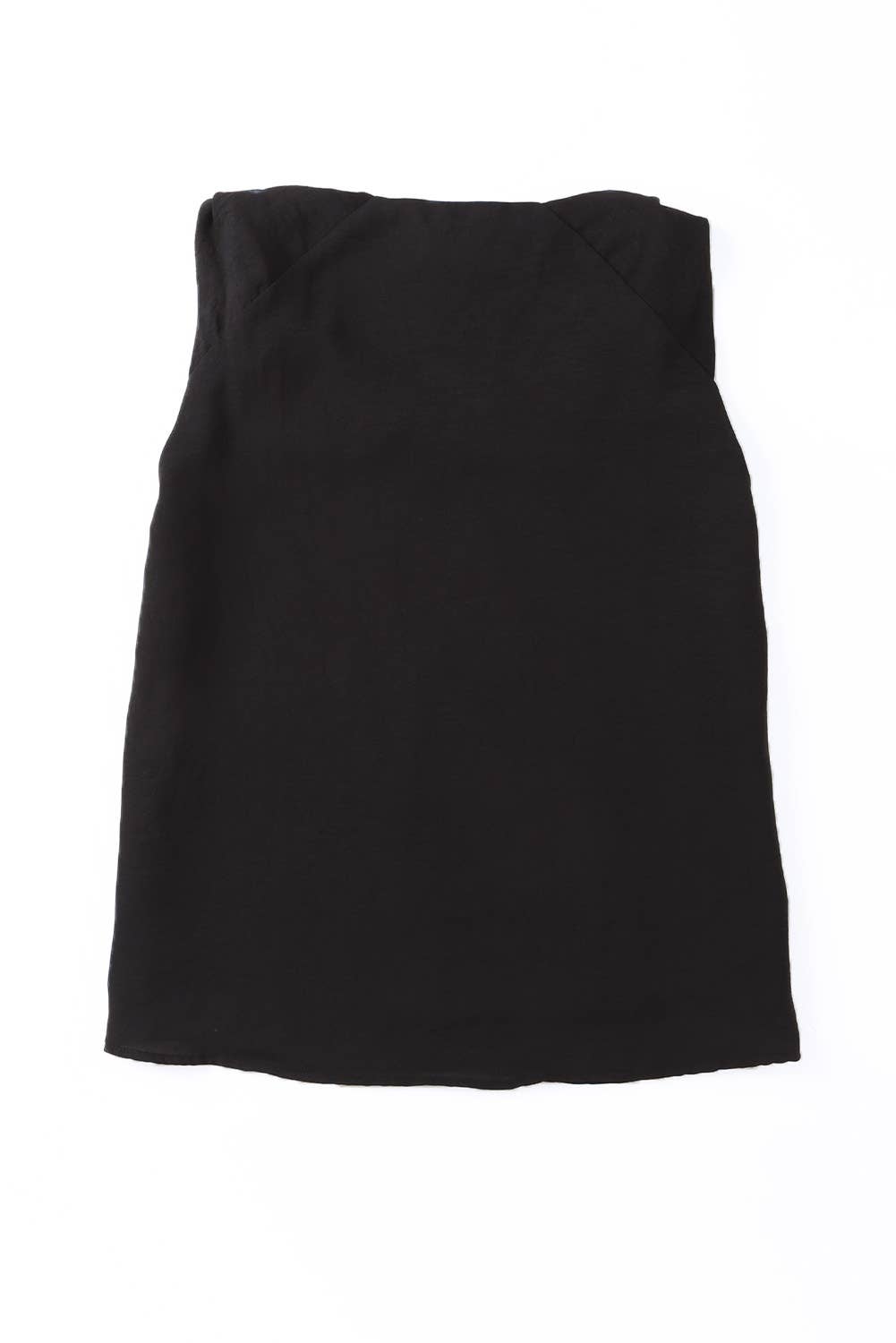 Black V Neck Knotted Shoulder Vest: BLACK / L