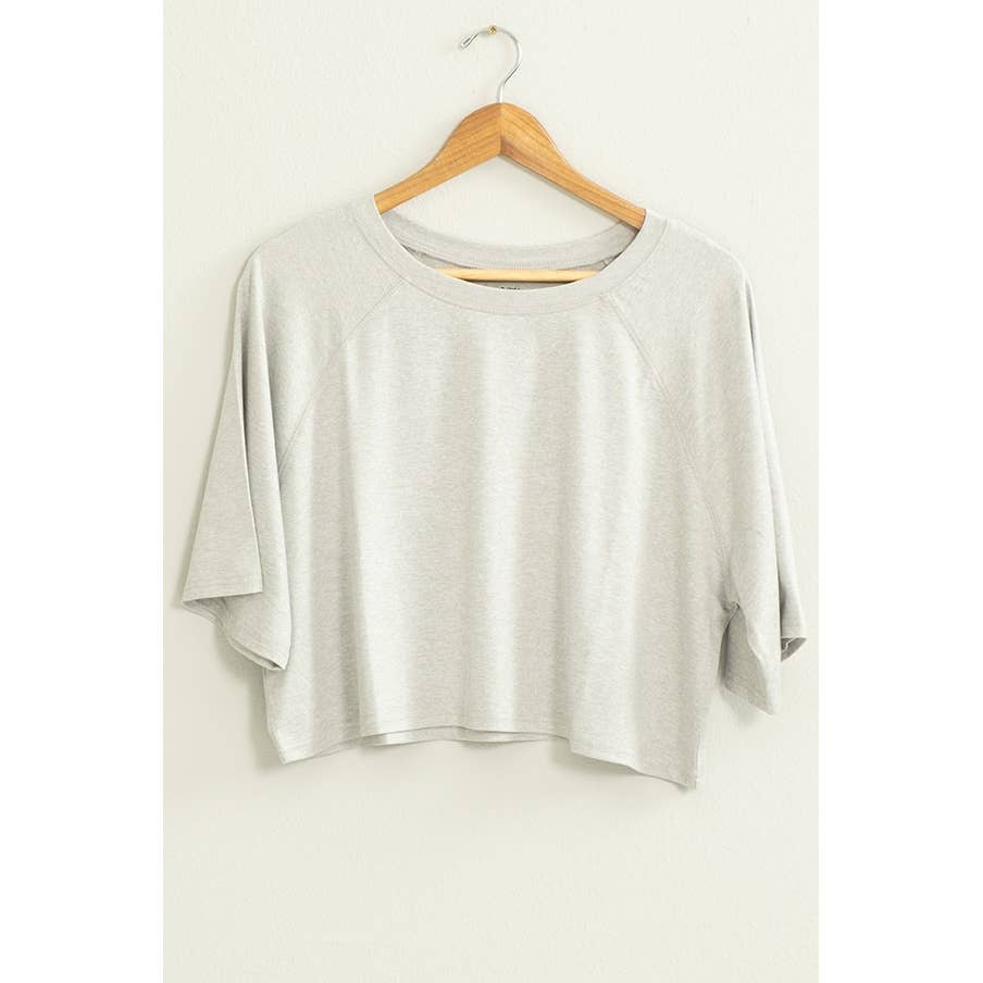 DZ22E572-Round Neck Top With Elbow-length Sleeves: FLARE / S-M-L(2-2-2)