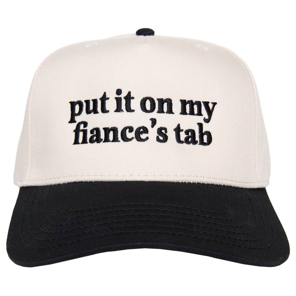 Put It On My Fiance's Tab Two-Toned Vintage Wholesale Hat: Pink and Tan