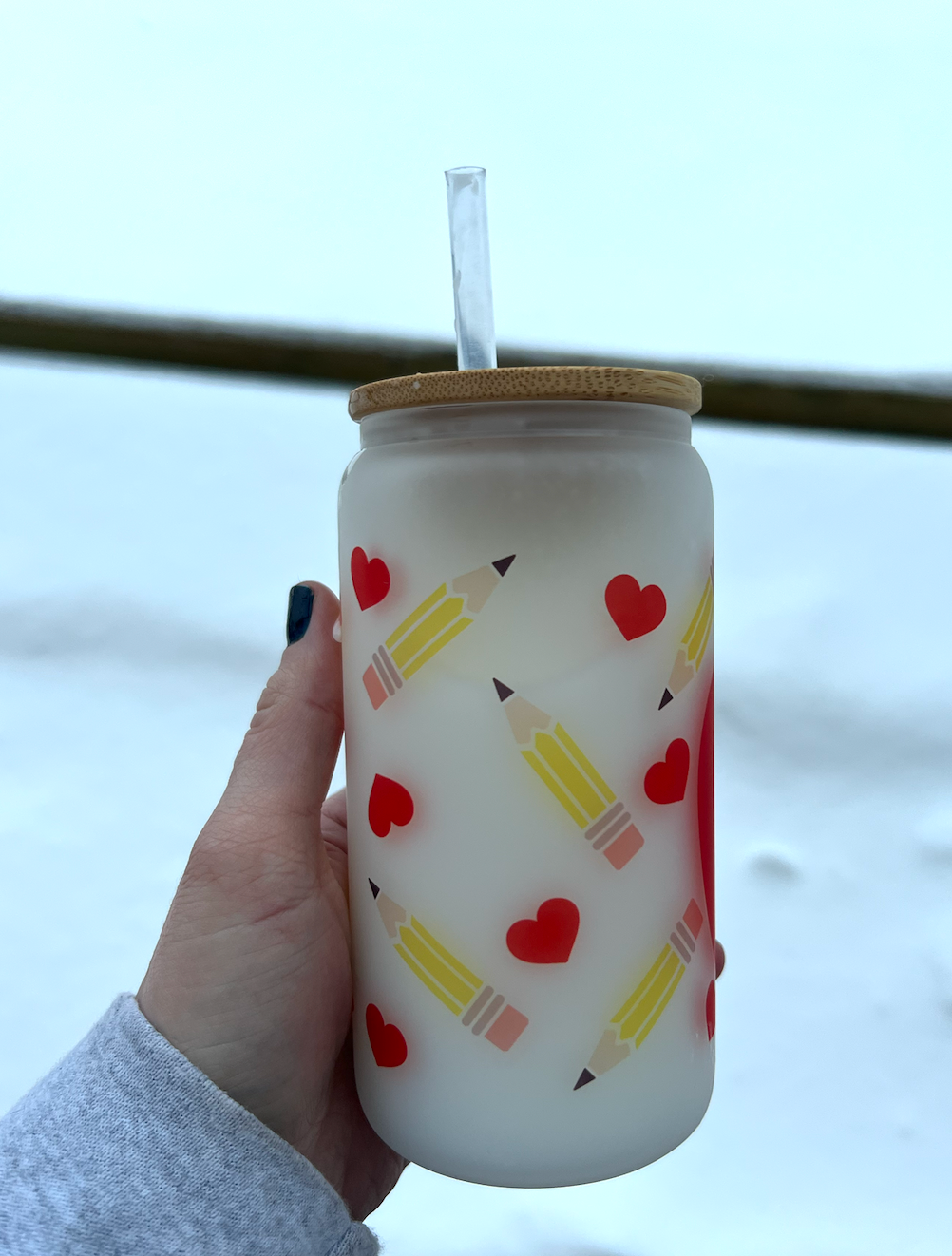 Teach Love Inspire Glass Can