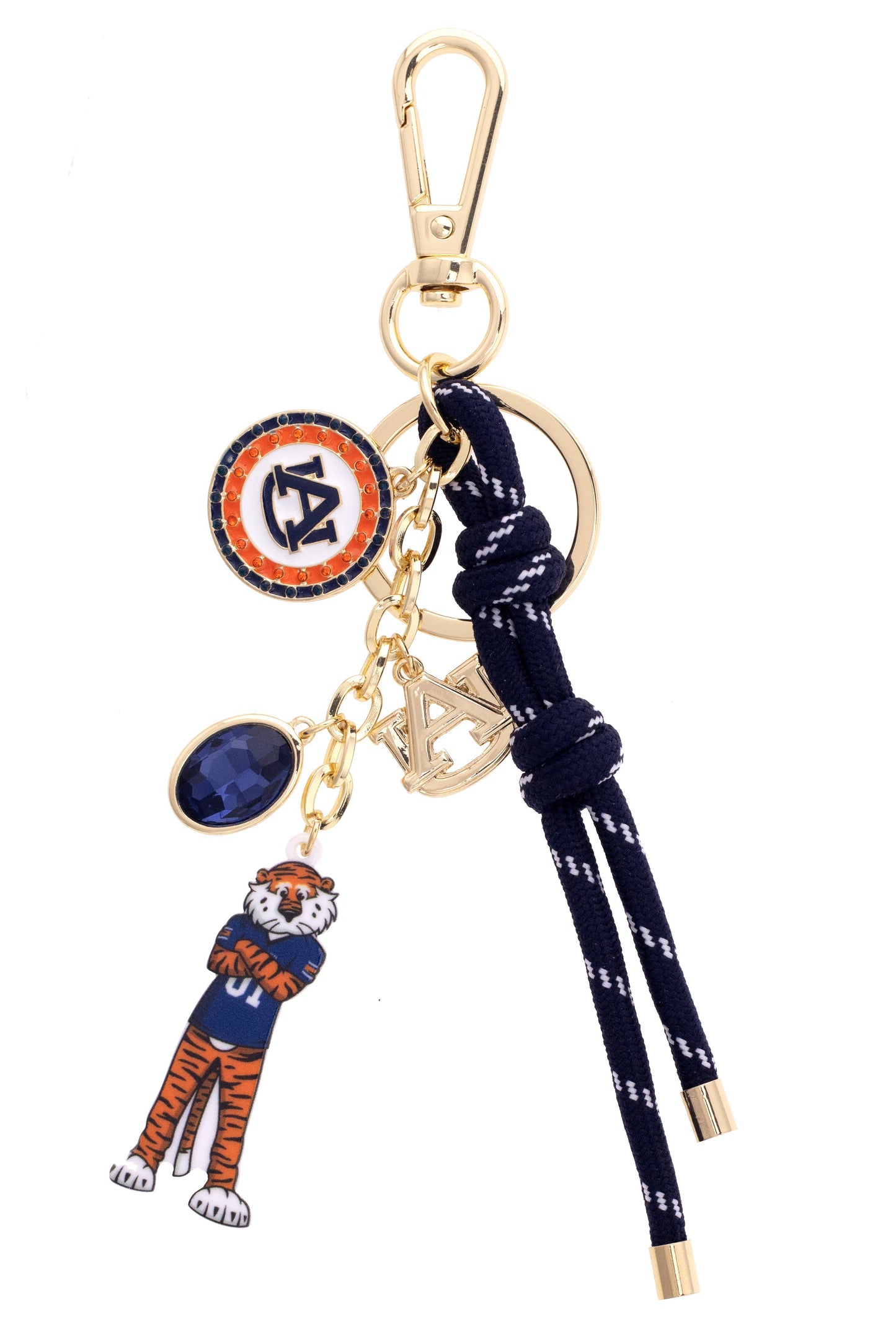 Auburn Tigers Cluster Bag Charm in Navy