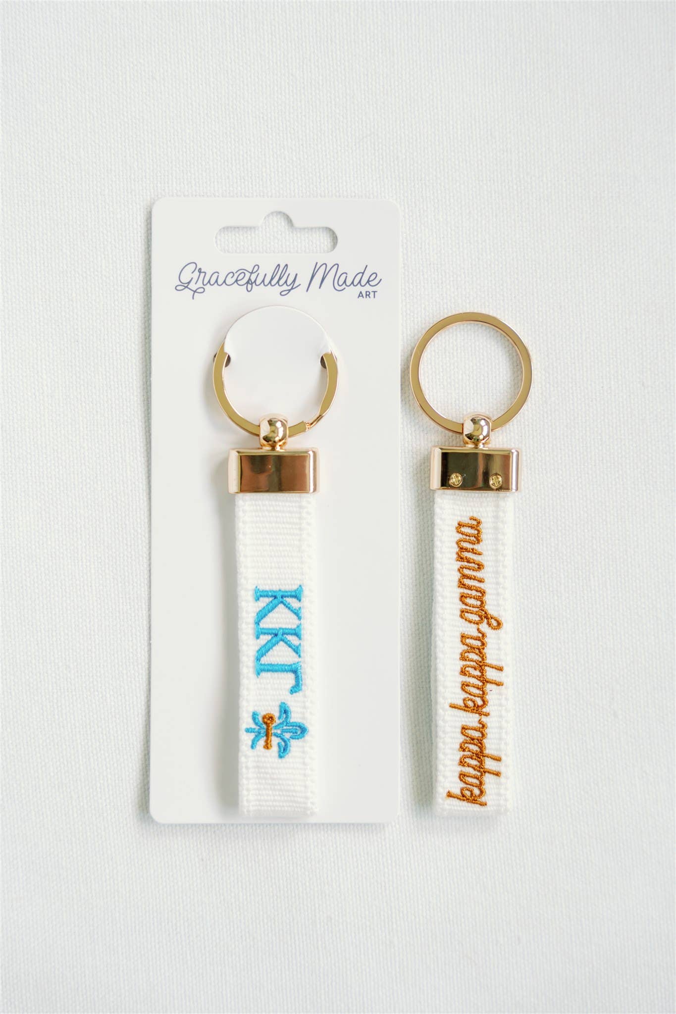 Kappa Kappa Gamma Embroidered Keychain, Sorority