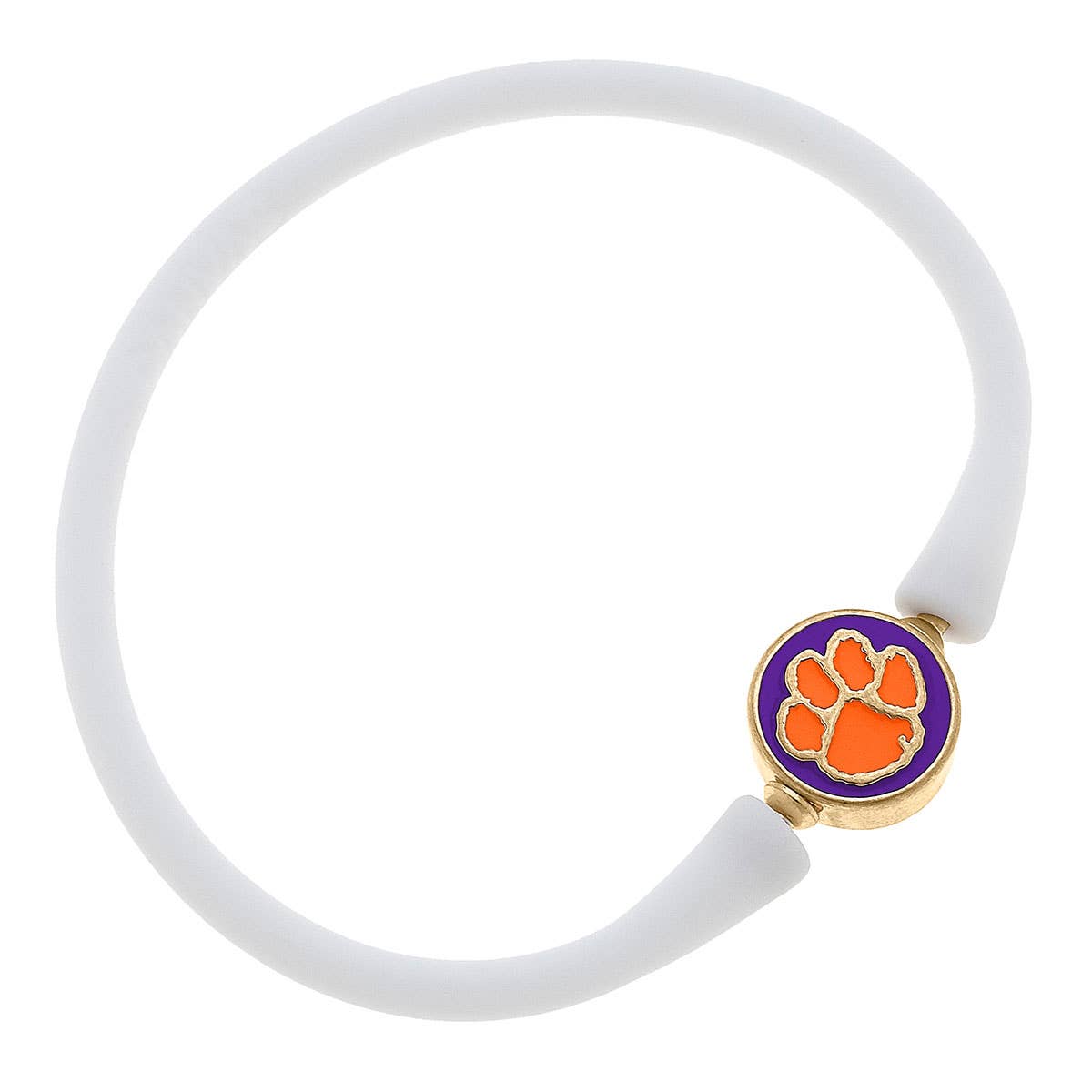 Clemson Tigers Enamel Silicone Bali Bracelet: Purple