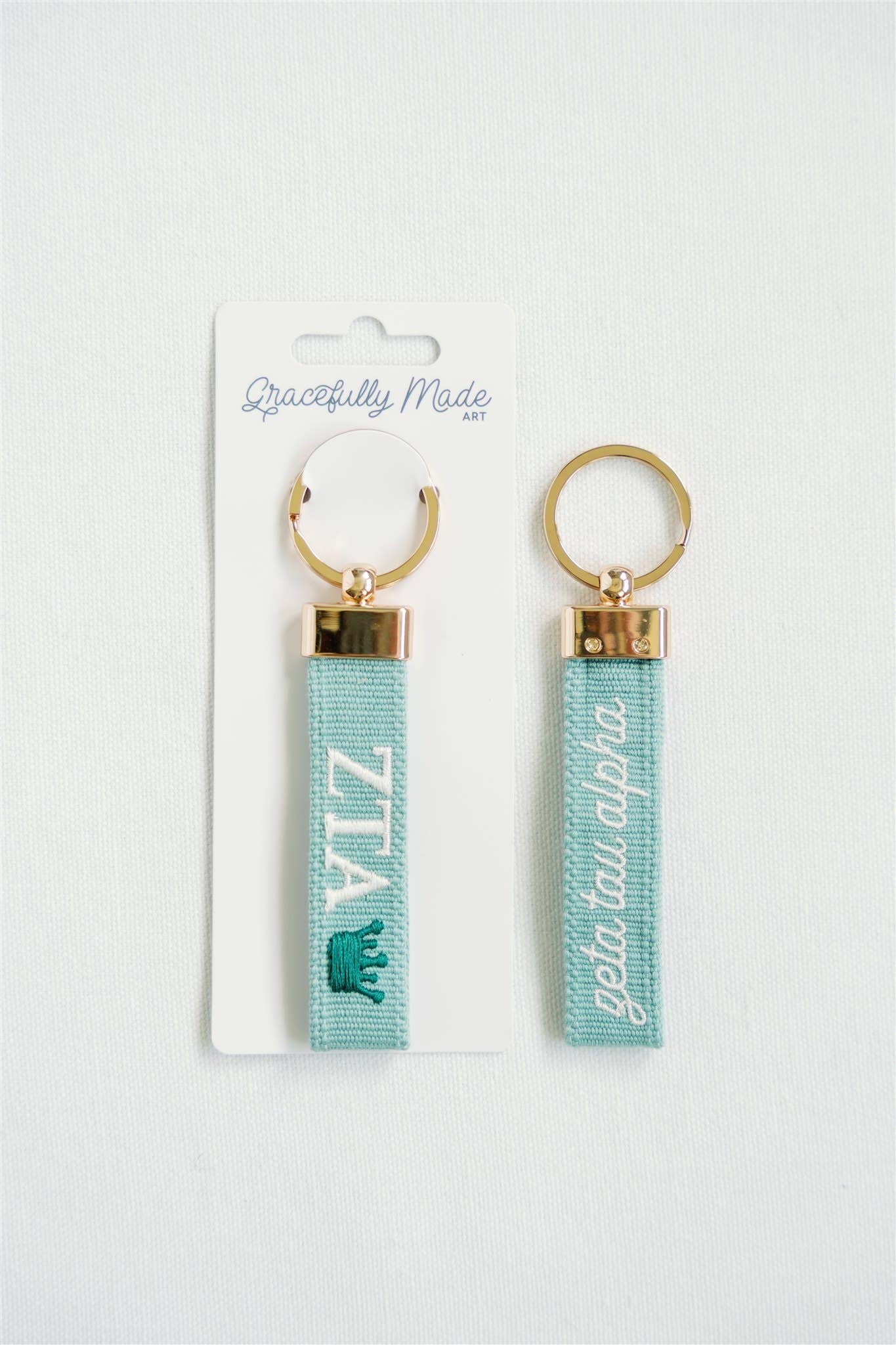 Zeta Embroidered Keychain, Sorority