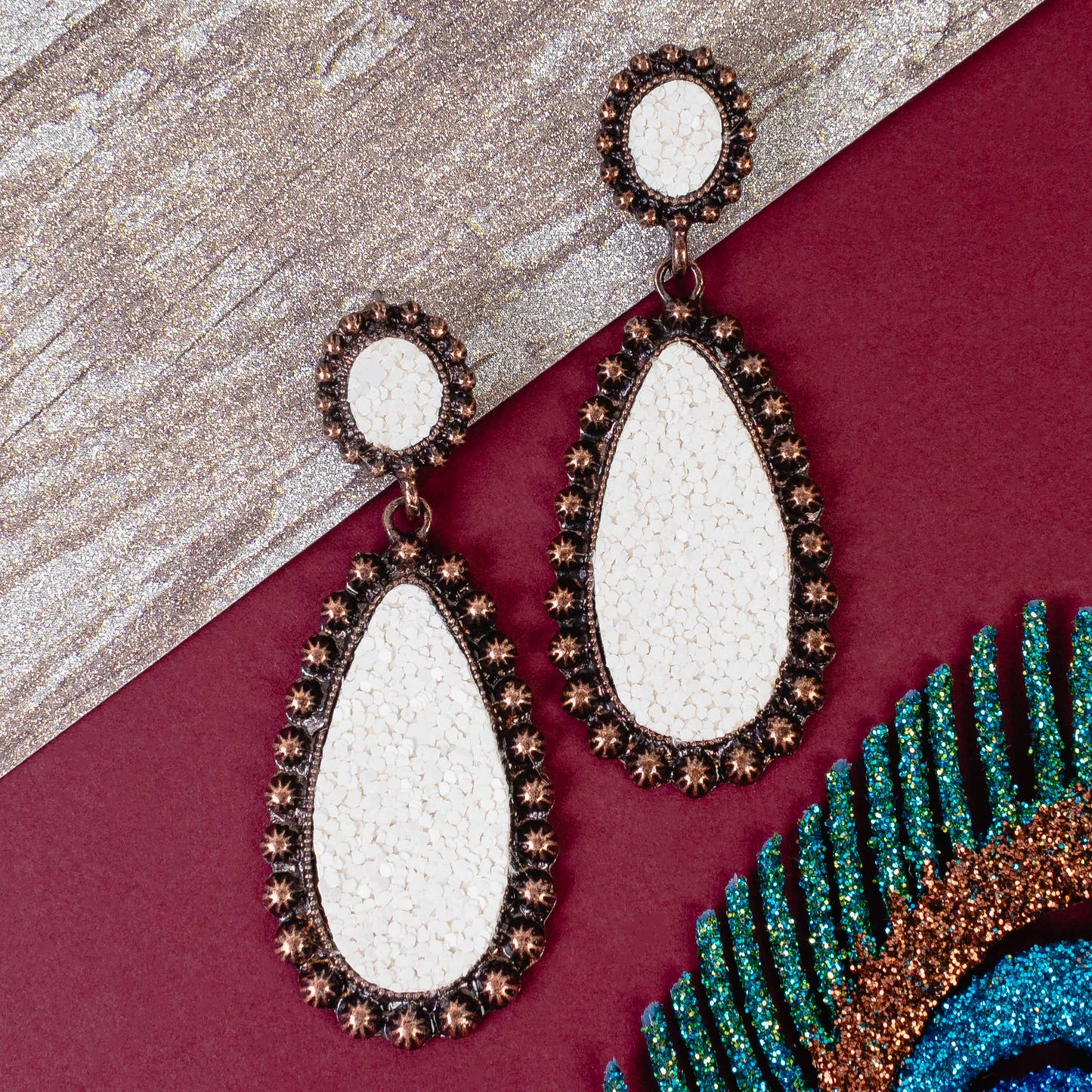 Glitter Earrings: ROSE GOLD