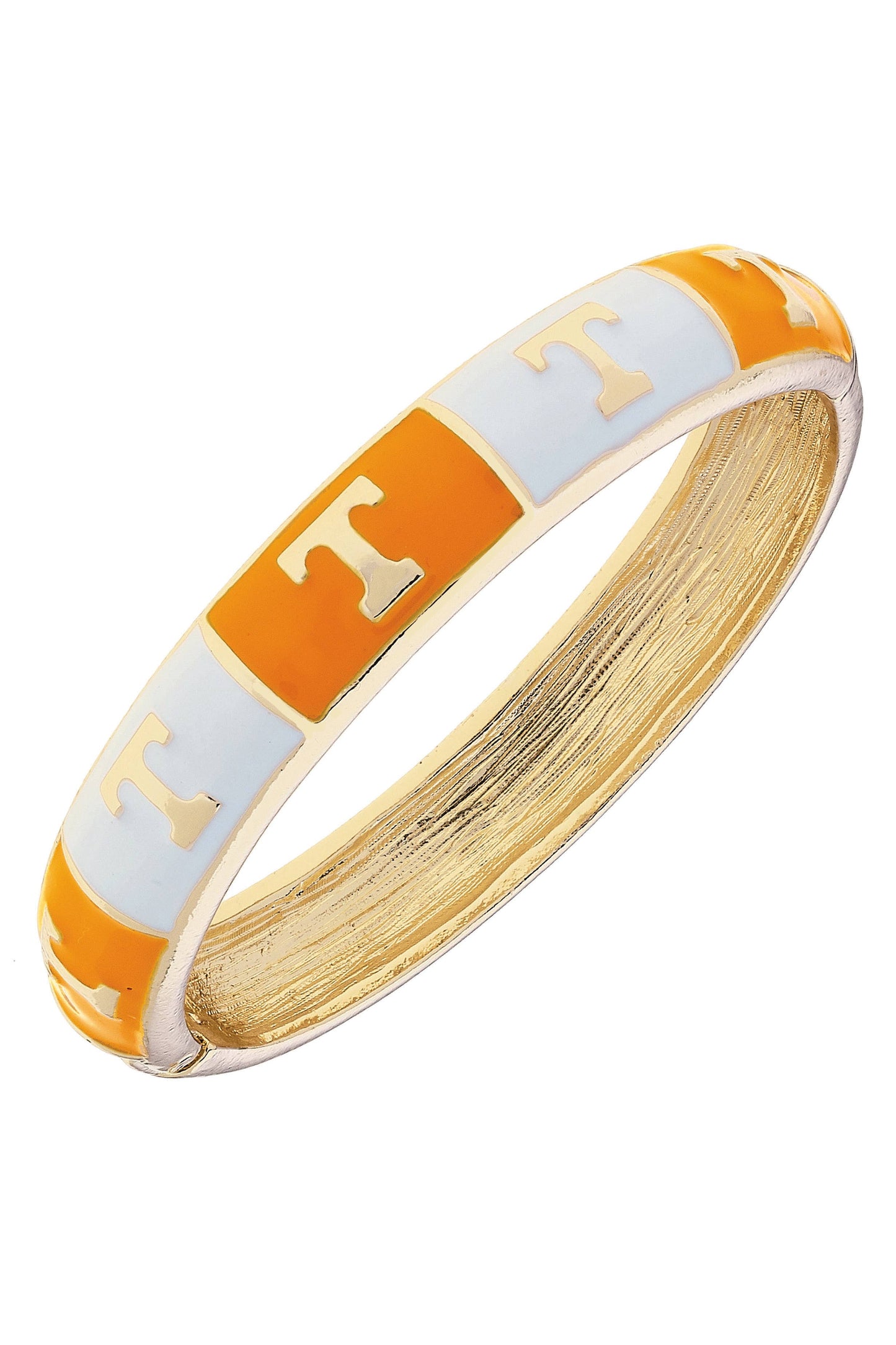 Tennessee Vols Sculpted Enamel Checkered Hinge Bangle: Orange
