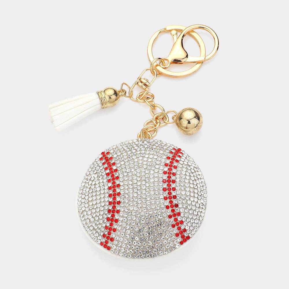 Bling Baseball Keychain