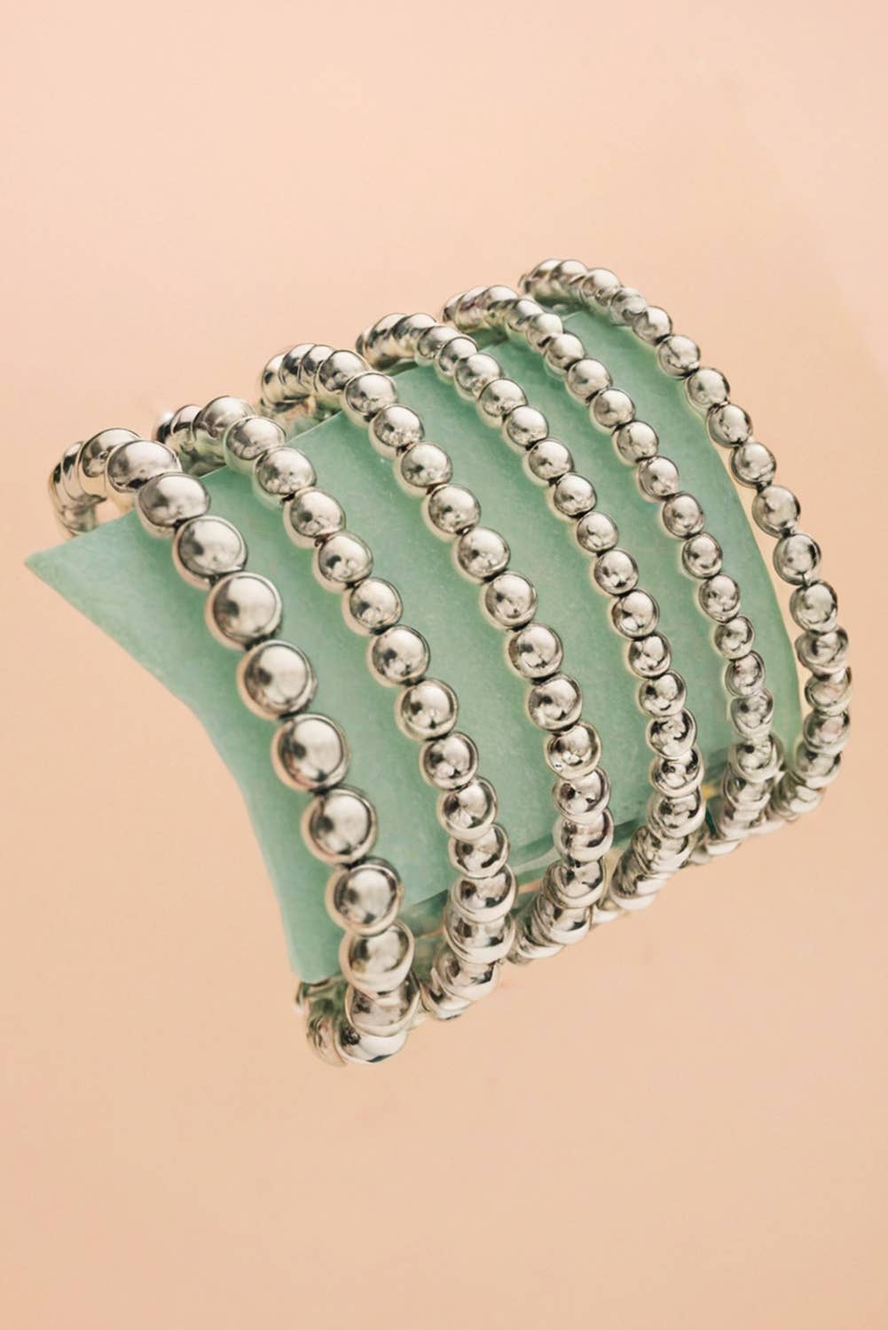 Multi Layered Beaded Bracelet: White