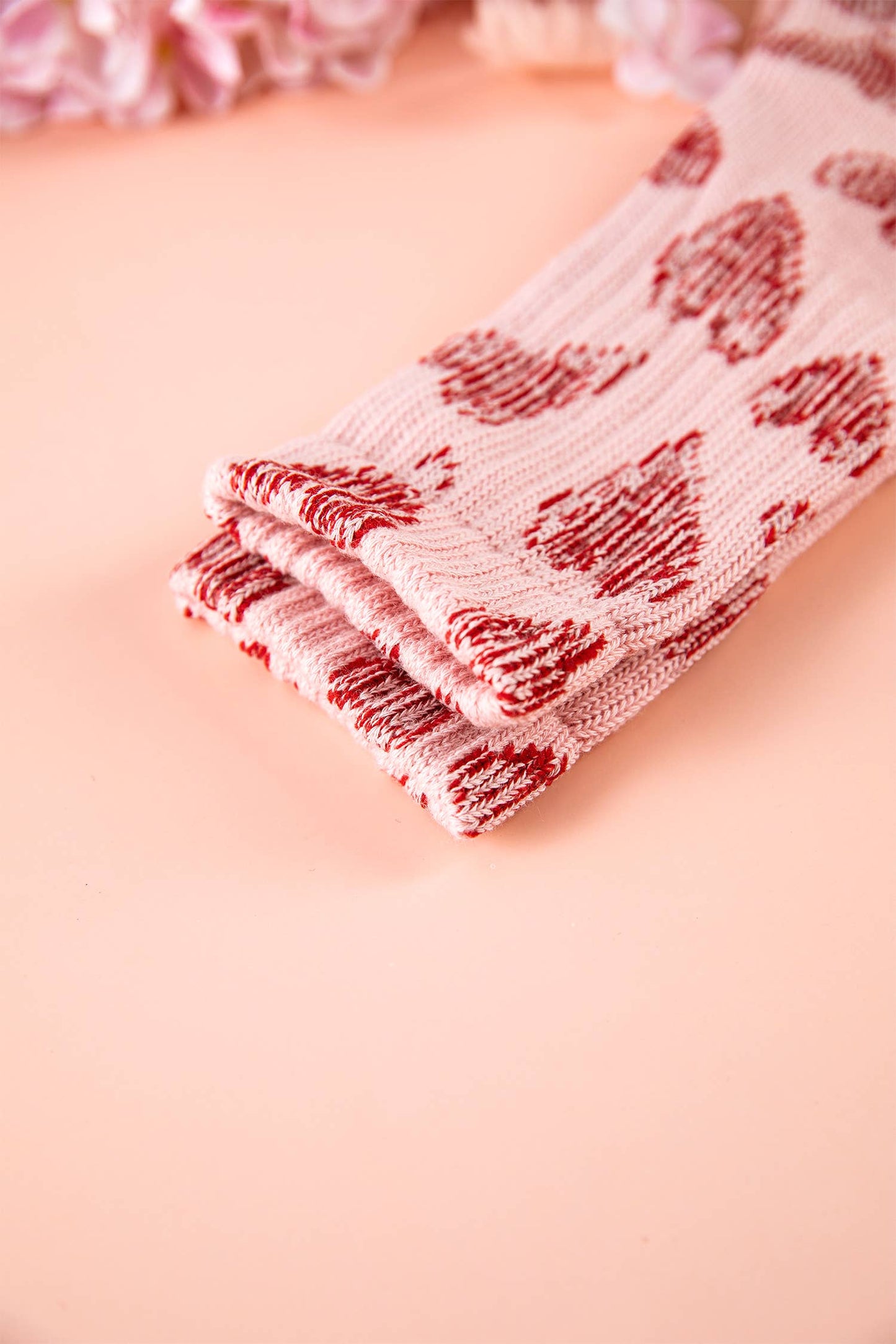 Valentine's Day Gifts Heart Pattern Combed Cotton Socks: Pink / One Size