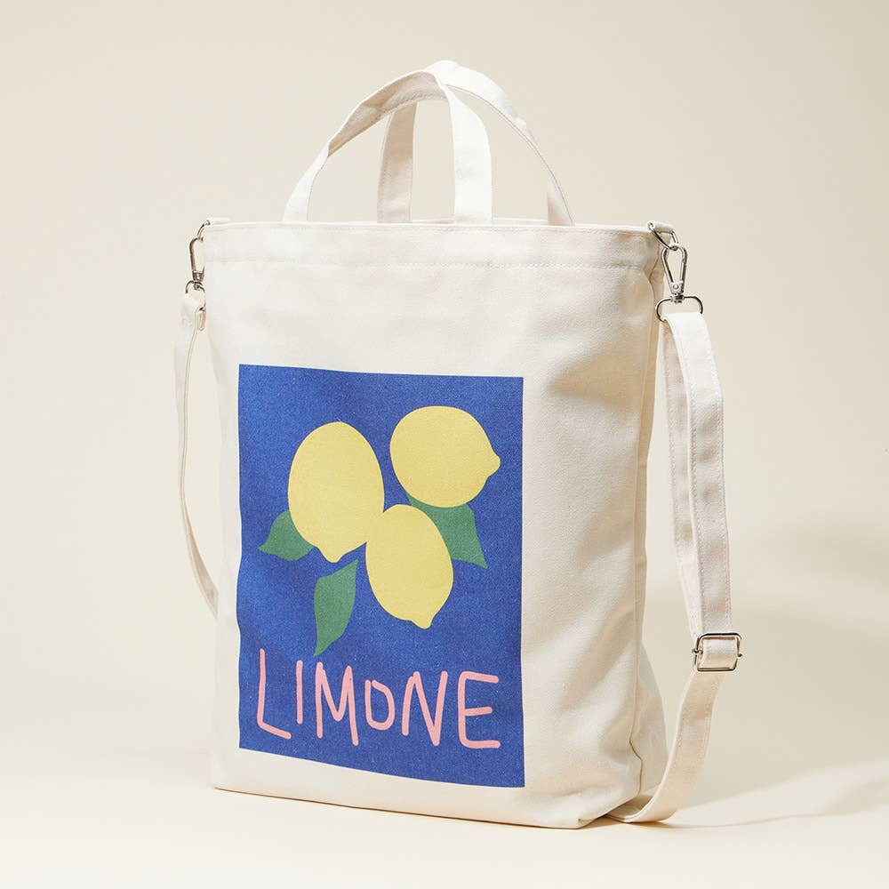 Limone Printed Top Handle Canvas Bag / Crossbody Bag
: Lemon
