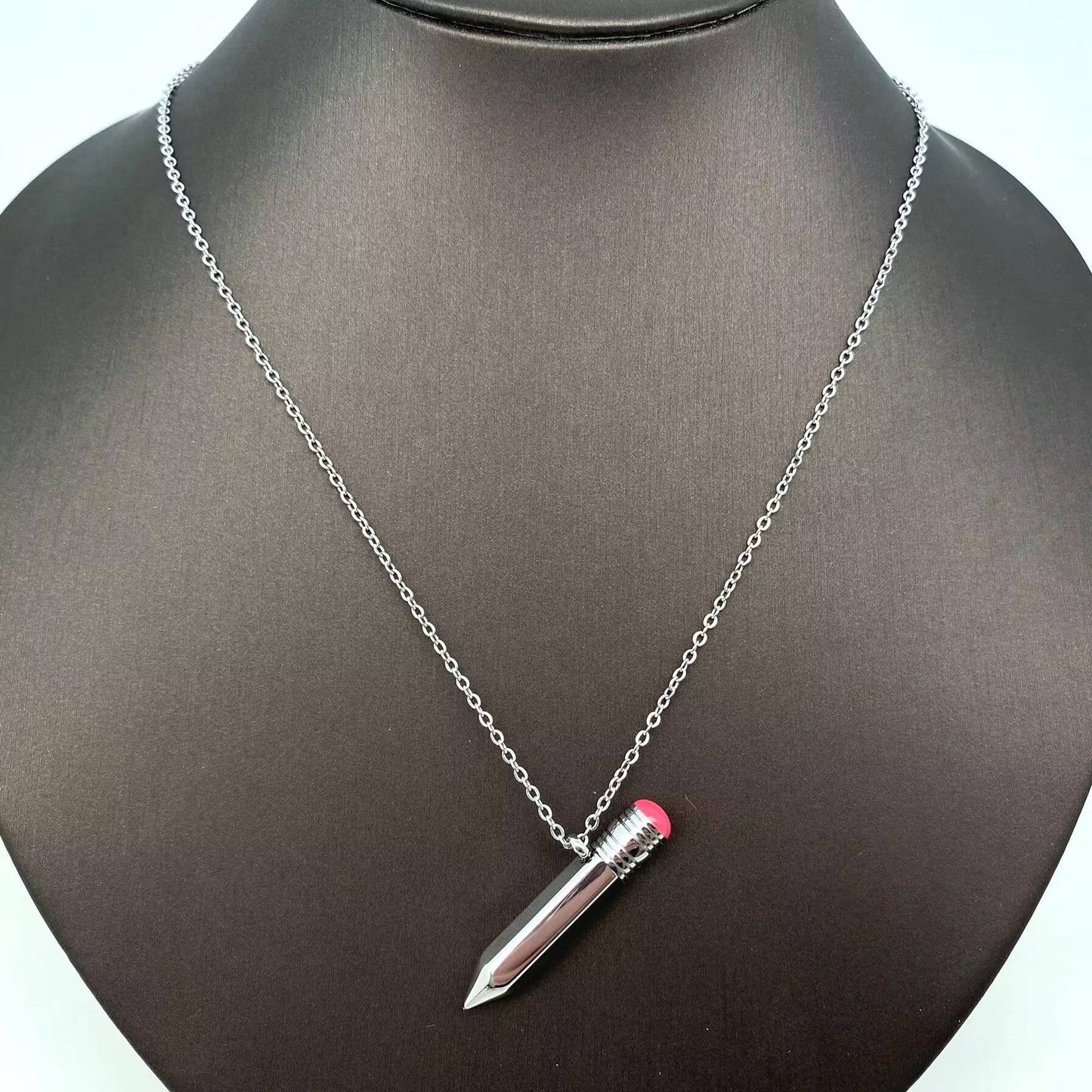 Openable Pencil Stainless Steel Pendant Necklace - FGS: Golden