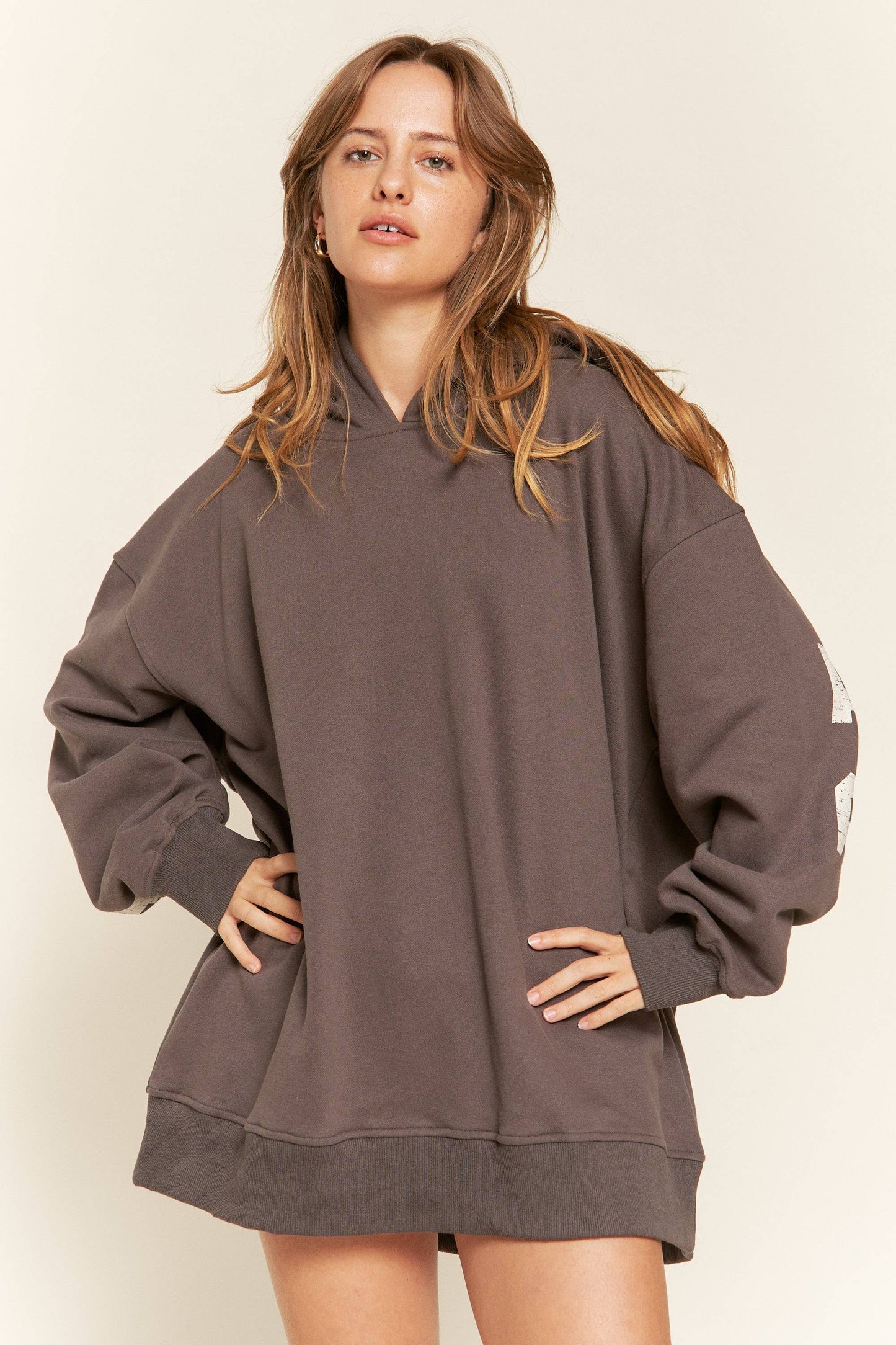 BE YOURSELF HOODIE SWEATER - JJT6145: ASH BLACK / L/XL