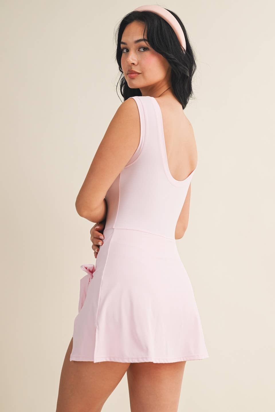 SLEEVELESS WRAP TIE FRONT DRESS: Cherry / L
