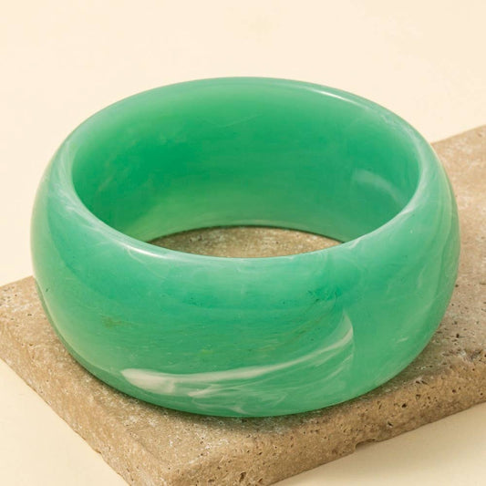 Wide Marble Resin Bangle Bracelet: TQ