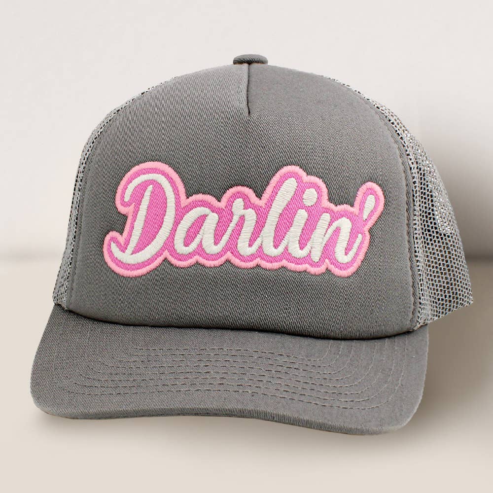 DARLIN Message Mesh Back Baseball Cap: Pink