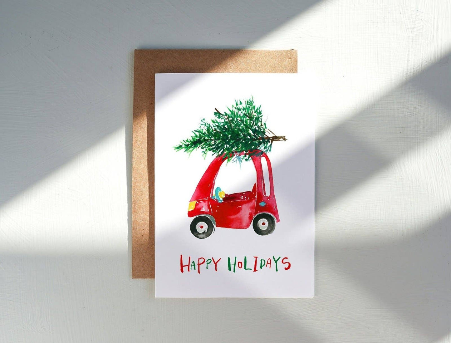 Christmas Tree Toy Car Holiday Greeting Card