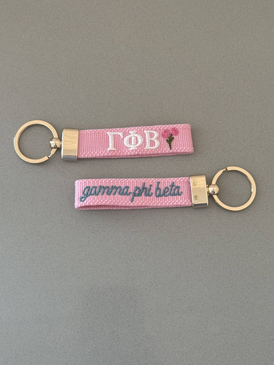 Gamma Phi Beta Embroidered Keychain, Sorority