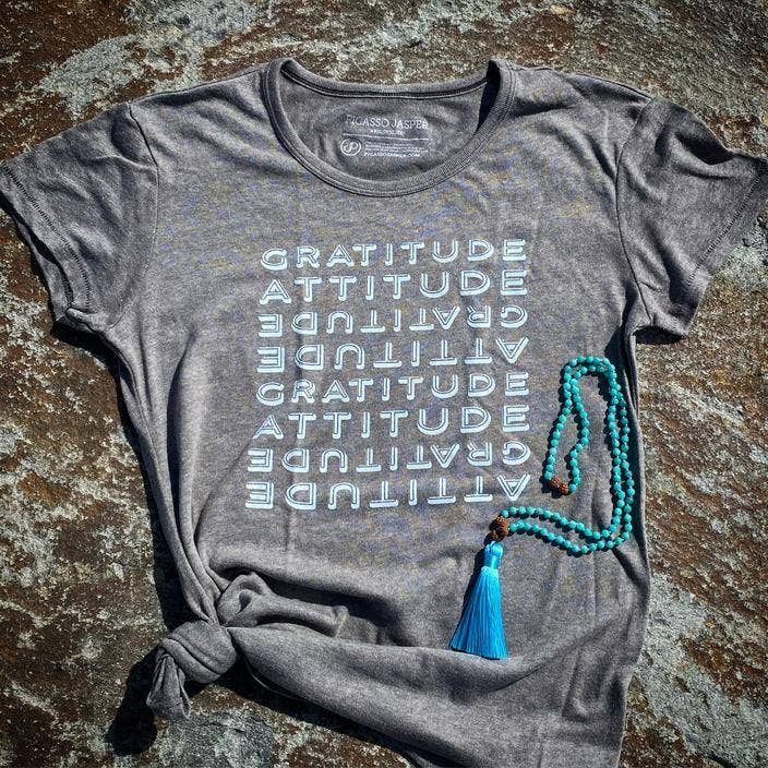 Gratitude Attitude, Vintage Stone, Eco Tee: Small