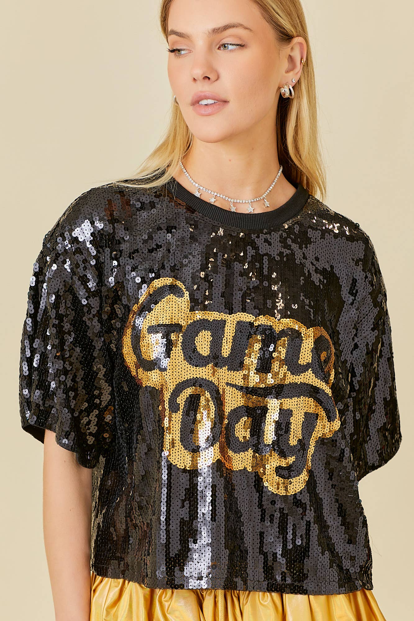 Game Day Sequin Top: Red / L