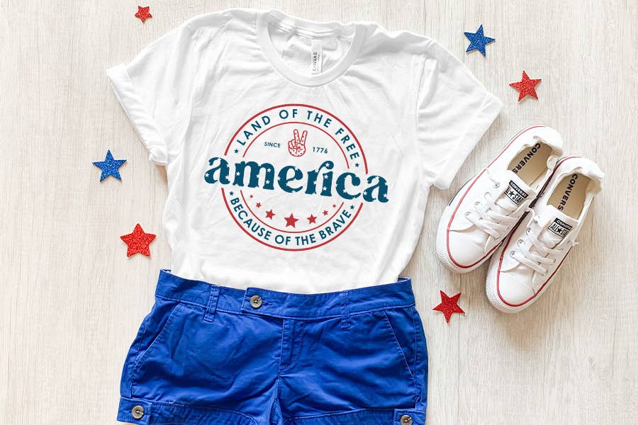 Land Of The Free Graphic Tee: XL
