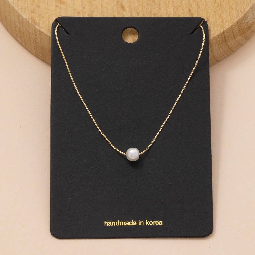 Pearl Charm Dainty Chain Necklace: G