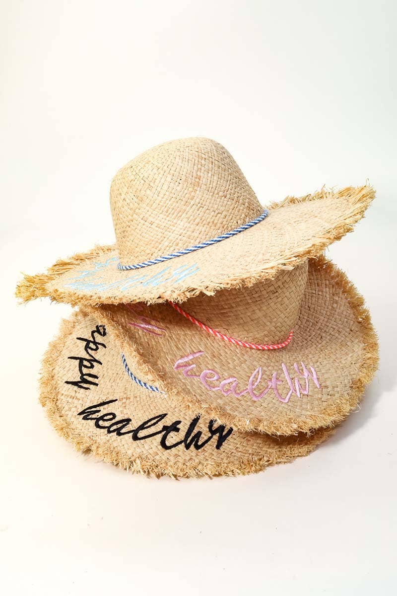 Happy Healthy Raffia Sun Hat: BK