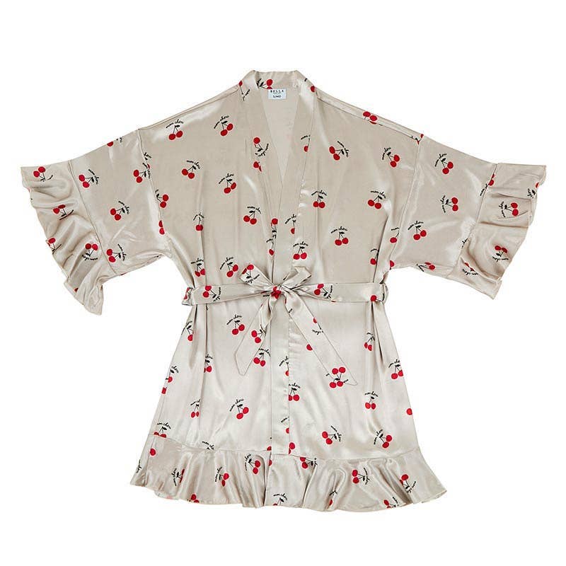 Ruffled Satin Robe - Mon Cheri: Large/Extra Large