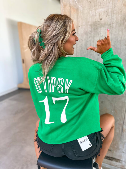 O’Tipsy Green Graphic Crewneck Sweatshirt: 2XL