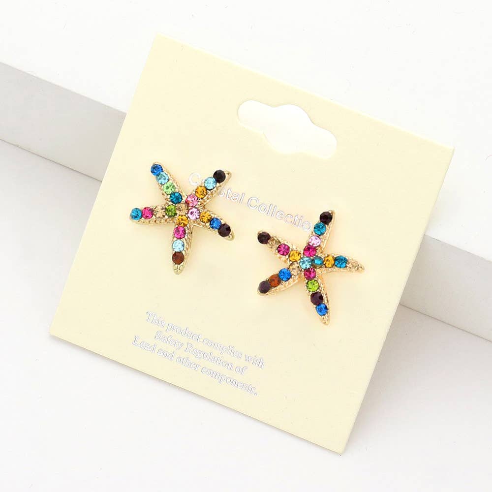 Crystal Starfish Stud Earrings
: Lct
