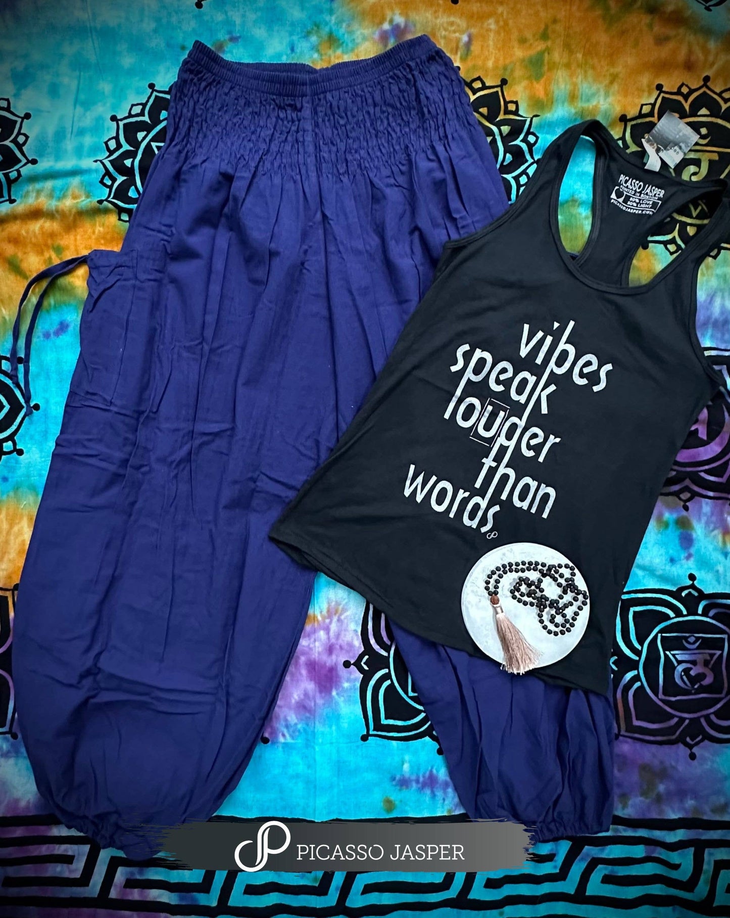 Vibes Speak Lounder Than Words - Yoga/Racerback Tank: Small