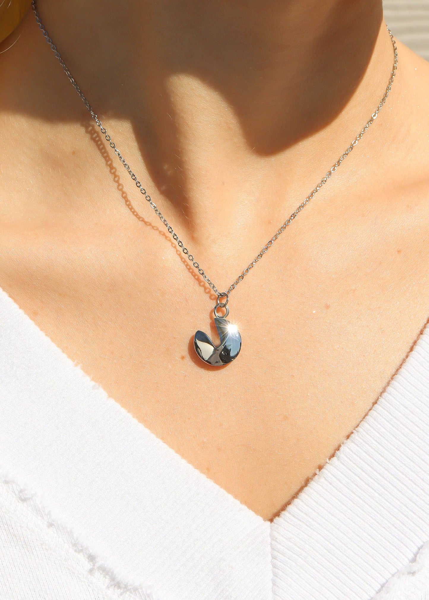 18K Gold PVD Stainless Steel Fortune Cookie Charm: Stainless